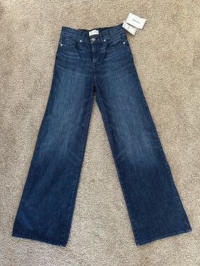 Frame Denim Wide-Leg Dark Blue Jeans